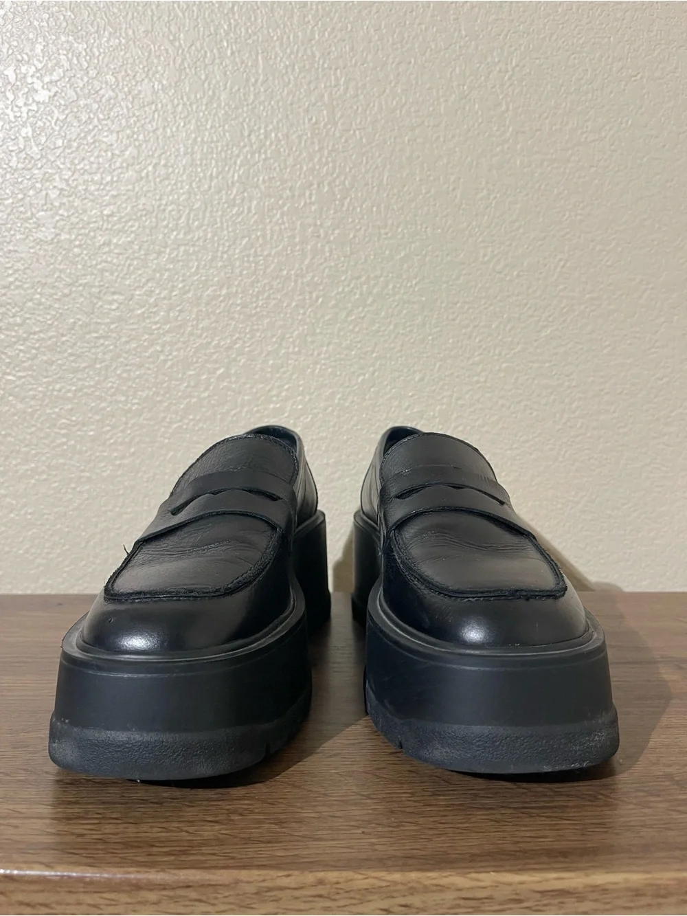 Free People Black Platform Penny Loafers